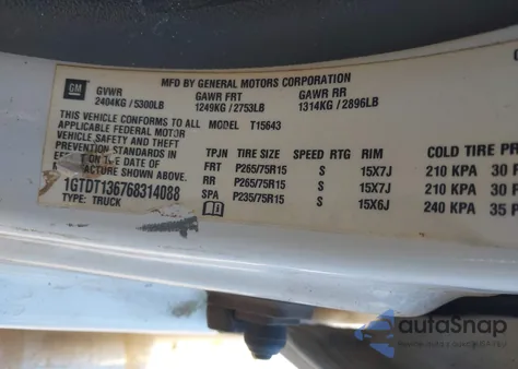 2006 GMC Canyon Sle1 from USA, damaged, VIN 1GTDT136768314088